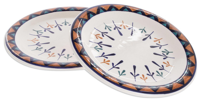 Novica Handmade Antigua Breeze, Pair Ceramic Dinner Plates
