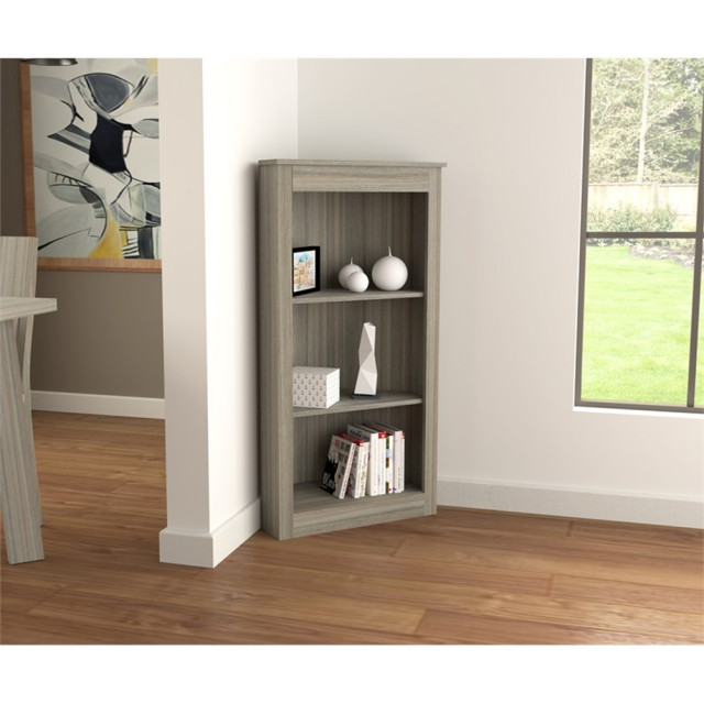 Home Square 2-Piece Set with Writing Desk & Bookcase in Gray Smoke Oak ...