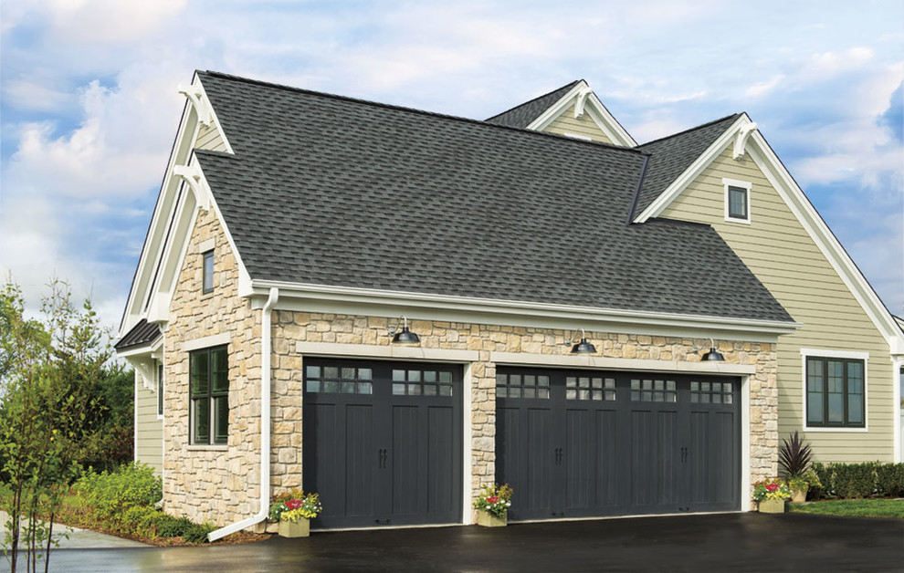 Design ideas for a large country attached three-car garage in Milwaukee.