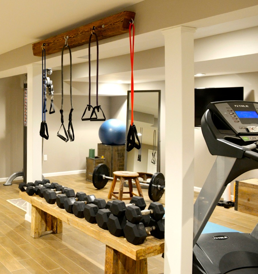 Industrial home gym in New York.