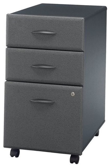 Bowery Hill 3 Drawer Mobile Pedestal In Slate Contemporary Filing Cabinets By Homesquare