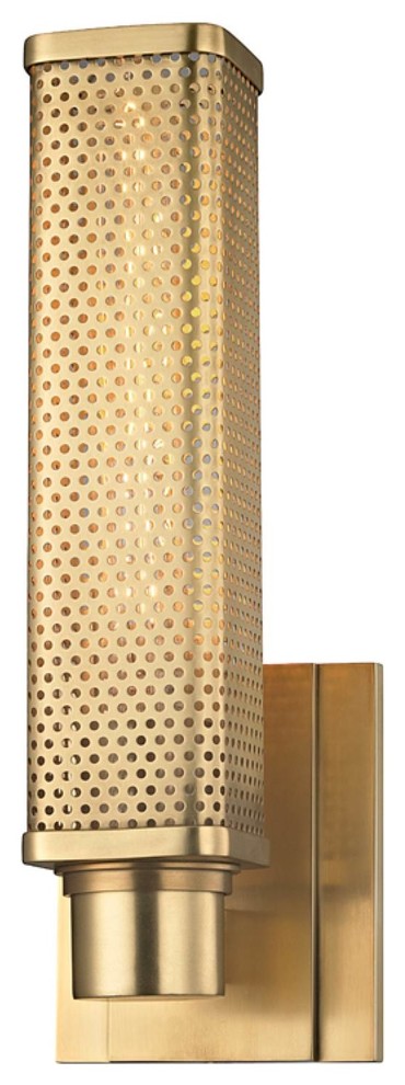 Gibbs, 1 Light, Wall Sconce, Aged Brass Finish