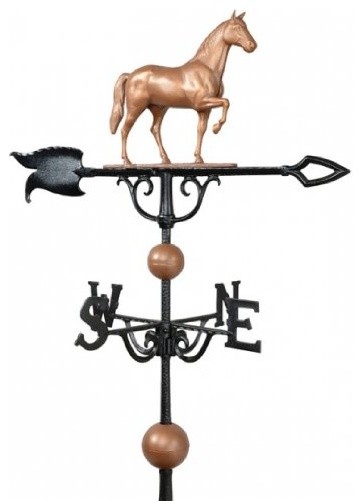 30" Full-Bodied Horse Weathervane - Copper