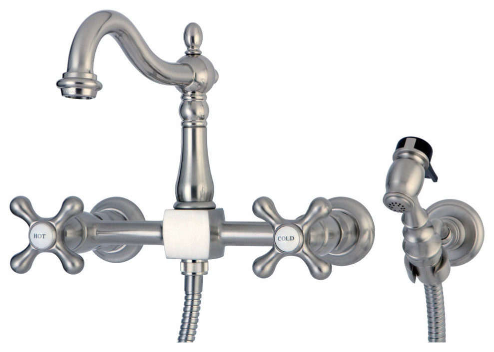 wall mount kitchen faucet 8 inch center