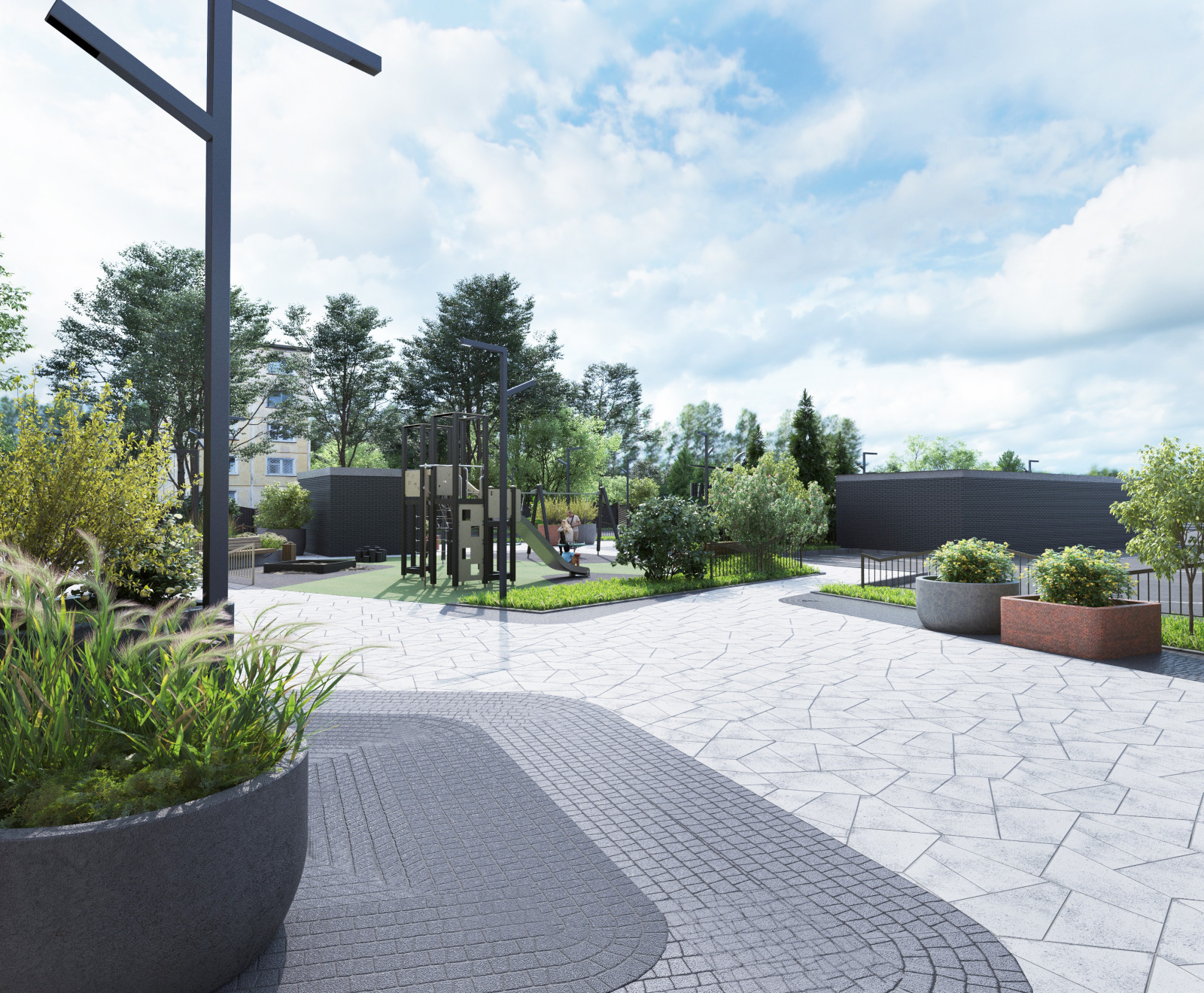 Благоустройство ЖК "НОРМАНДИЯ НЕМАН", СК "СТРИЖИ", Новосибирск