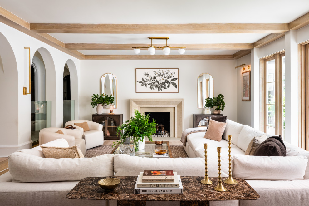 Inspiration for a transitional living room remodel in Charlotte
