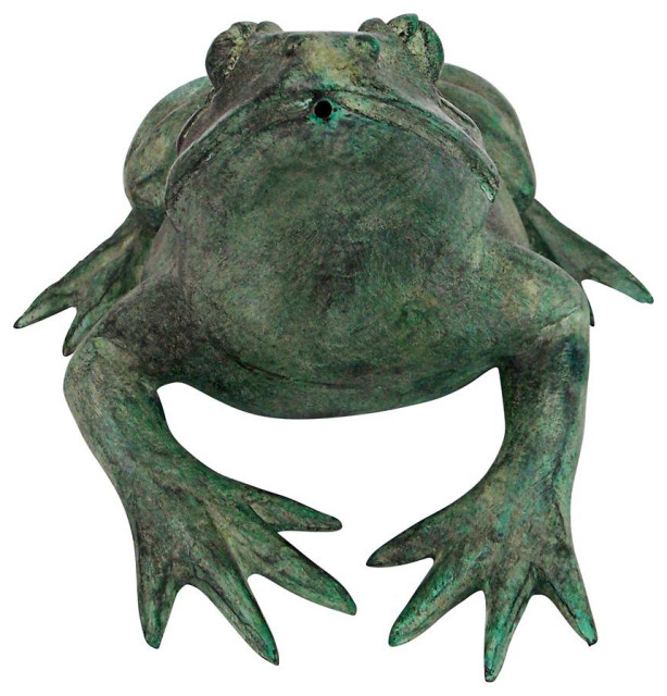Bull Frog Bronze Statue, Medium - Contemporary - Outdoor Fountains And ...