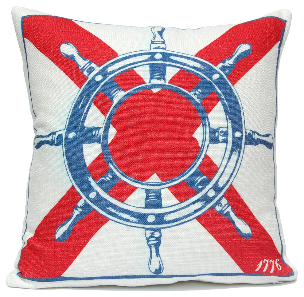 Ship's Wheel Pillow, Americana