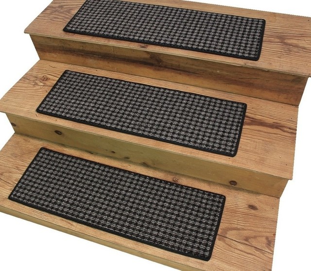 Dog Assist Carpet Stair Treads 8"x24" Tahoe Charcoal Traditional