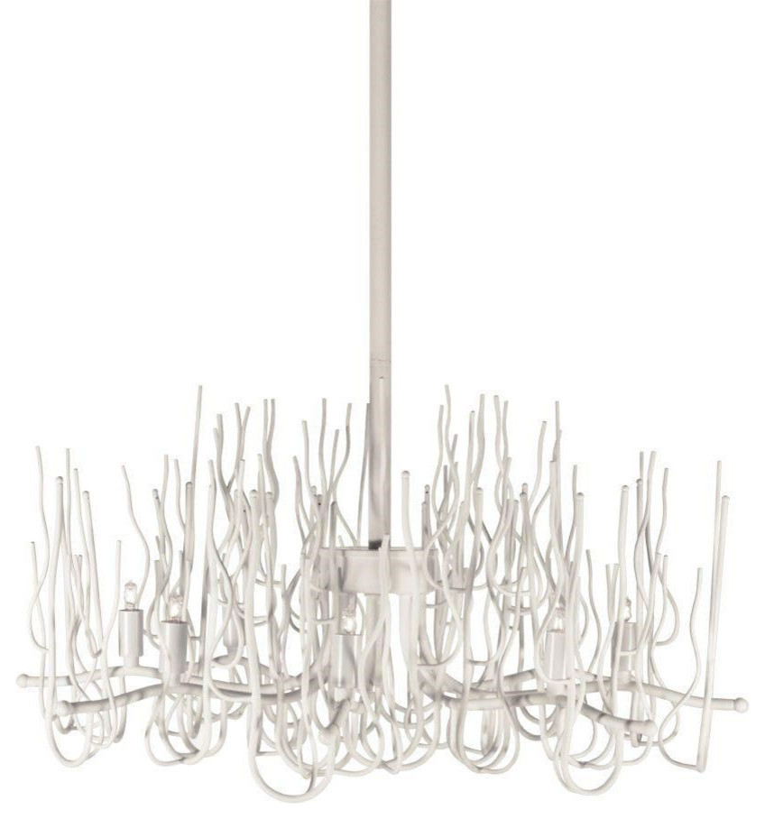 Dainolite Sophora 8-Light Twig Chandelier, Matte White