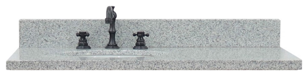 37" Gray Granite Countertop and Single Oval Left Sink