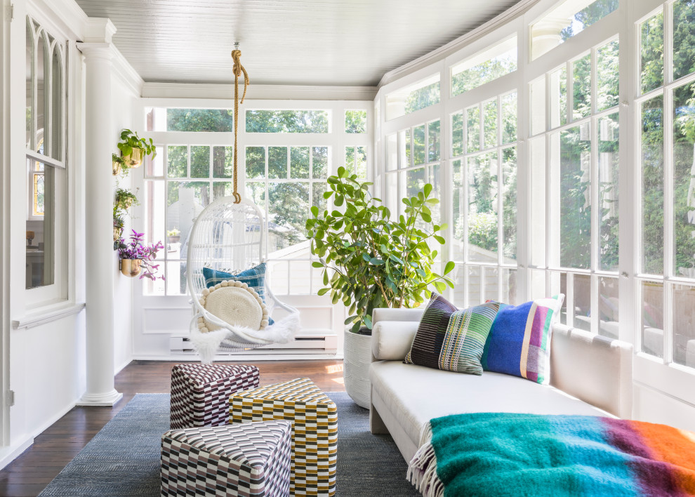 Inspiration for a transitional sunroom in New York.