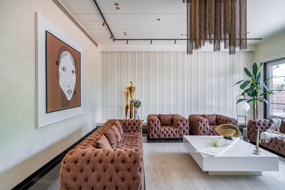 Contemporary living room in Ahmedabad.