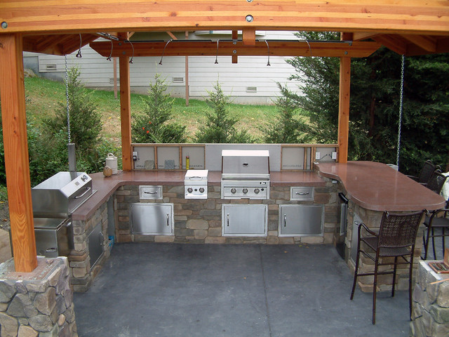 Outdoor BBQ - Contemporary - Patio - Seattle - by Native Stone / FL ...