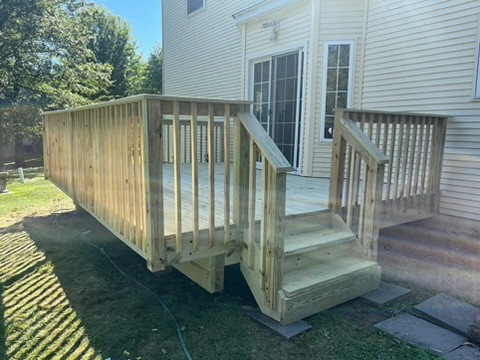Pressure treated wood deck