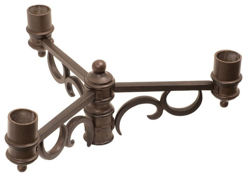 Accessory34 Inch Outdoor Triple Post Mount Bracket Walnut Finish