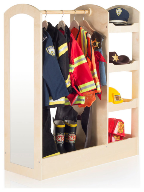 See And Store Dress Up Center Natural Transitional Kids Dressers And Armoires By Guidecraft