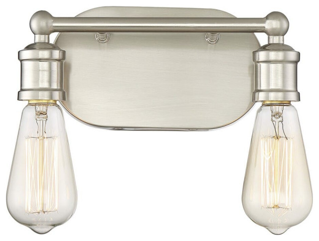 Trade Winds Lighting 2-Light Bathroom Vanity Light In Brushed Nickel