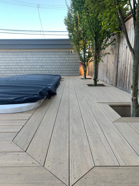 TimberTech Deck with Hot Tub contemporary-terrace