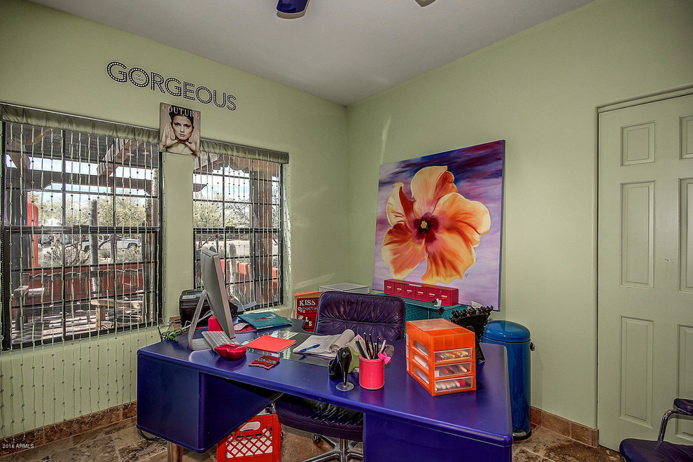 Home office - southwestern home office idea in Phoenix
