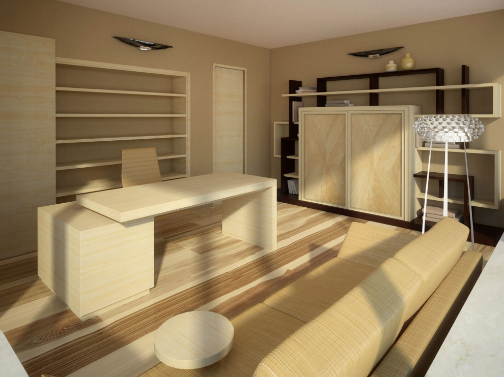 House in a pine forest - the 3D view