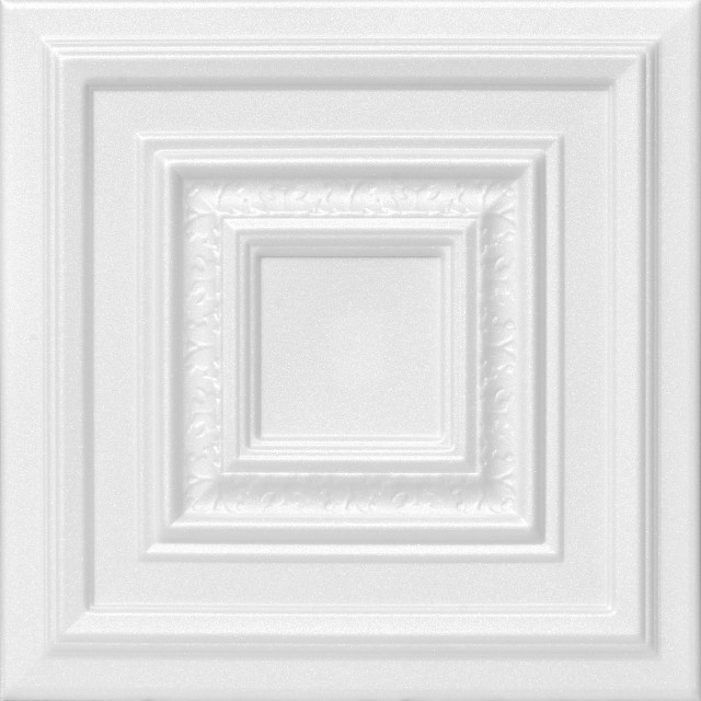 Chestnut Grove Styrofoam Ceiling Tile 20 in x 20 in - #R31, Pack of 48, Plain White