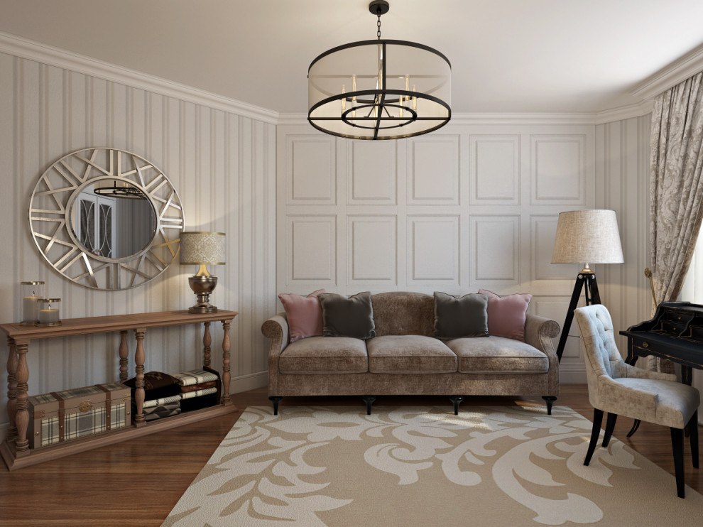 Квартира в легкой классике с романтичными декоративными деталями