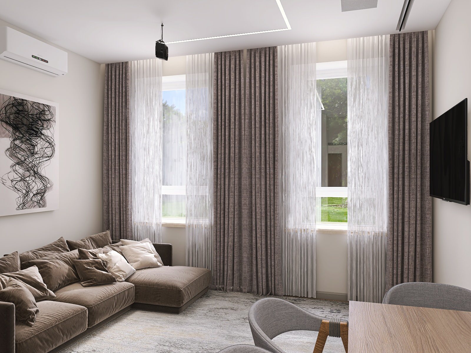 Трехкомнатная квартира в современном стиле ЖК Хвоя