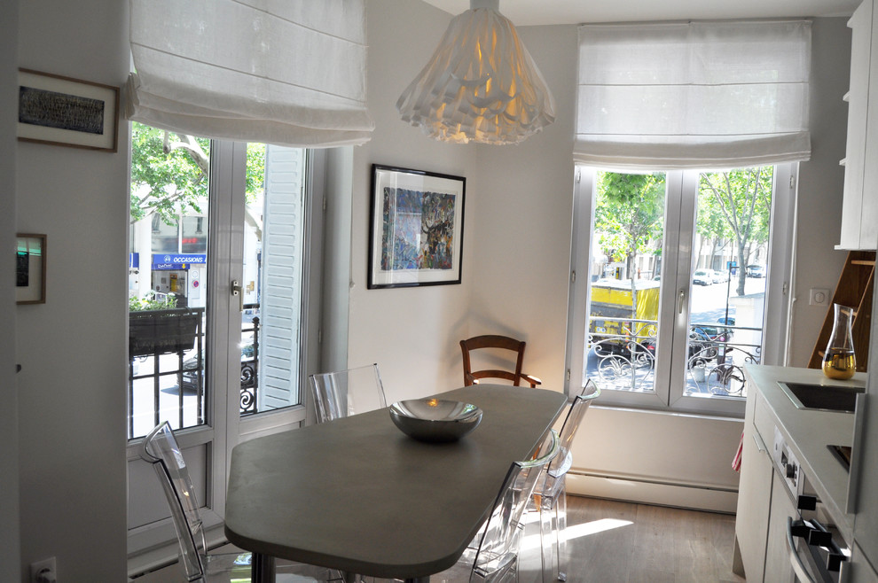 This is an example of an eclectic dining room in Paris.