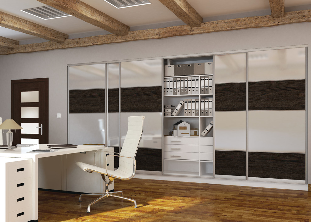 This is an example of a contemporary home office in Atlanta.