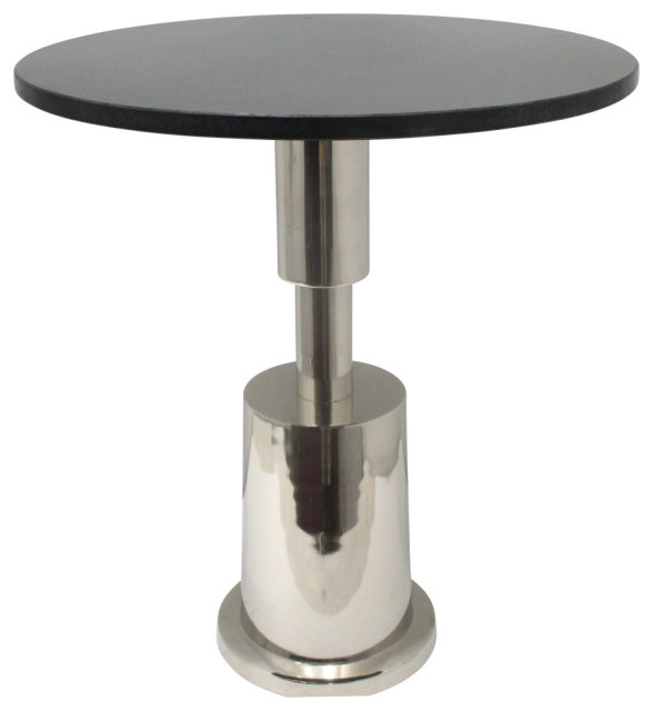Marble, 24", Side Table, Silver Contemporary Side Tables And End Tables by Sagebrook Home