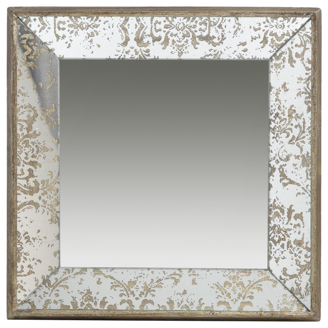 Antique Look Frameless Wall Mirror Tray 15 X15 Transitional Mirrors By Fantastic Decorz Llc Houzz - A B Home Decorative Tray