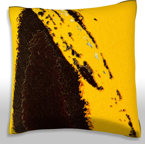Abstract Paint Design Pillow. Polyester Velour Throw Pillow