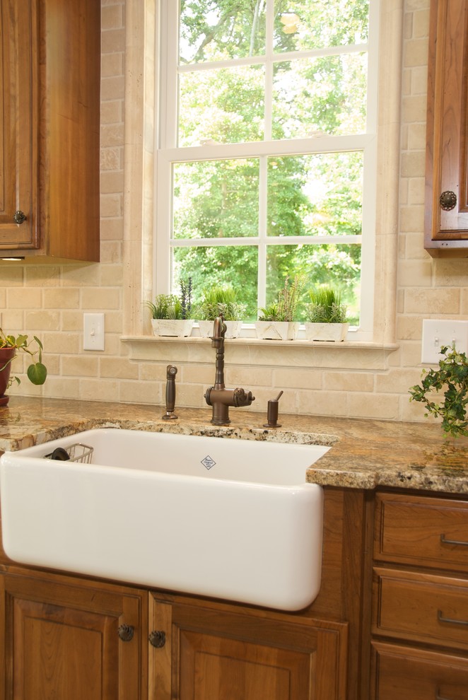 Williamsburg Cherry Kitchen with Black island