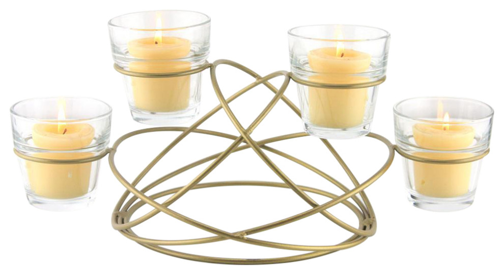 Atomic MultiCandle Holder, Gold Contemporary Candleholders by
