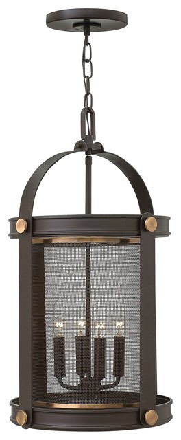 Cage 4-Light Pendant Chandelier, Buckeye Bronze