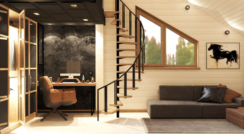 Дизайн проект интерьера в деревяном доме