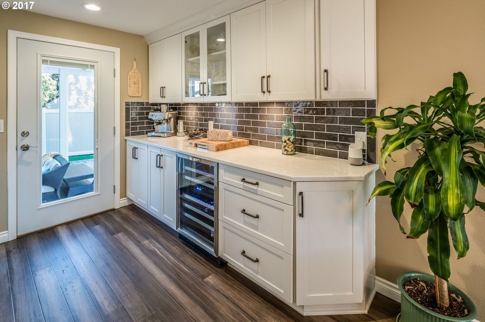 Design ideas for a transitional kitchen in Portland.