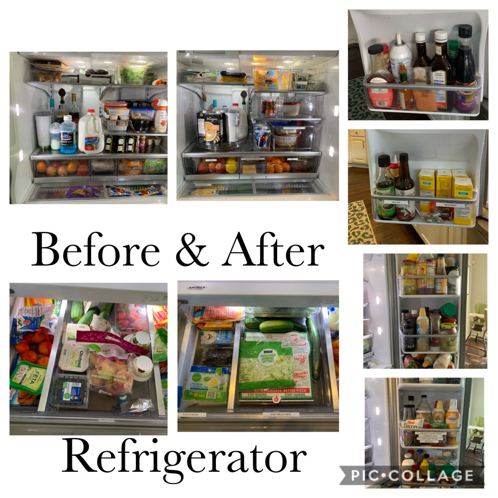 Refrigerator before and after