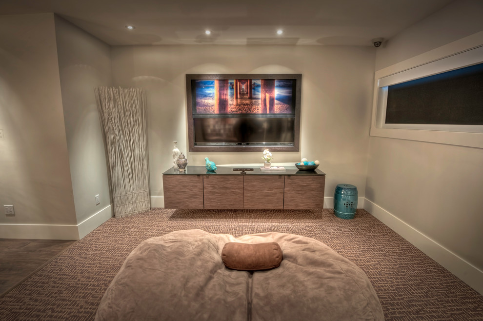 Home theater - transitional home theater idea in Other