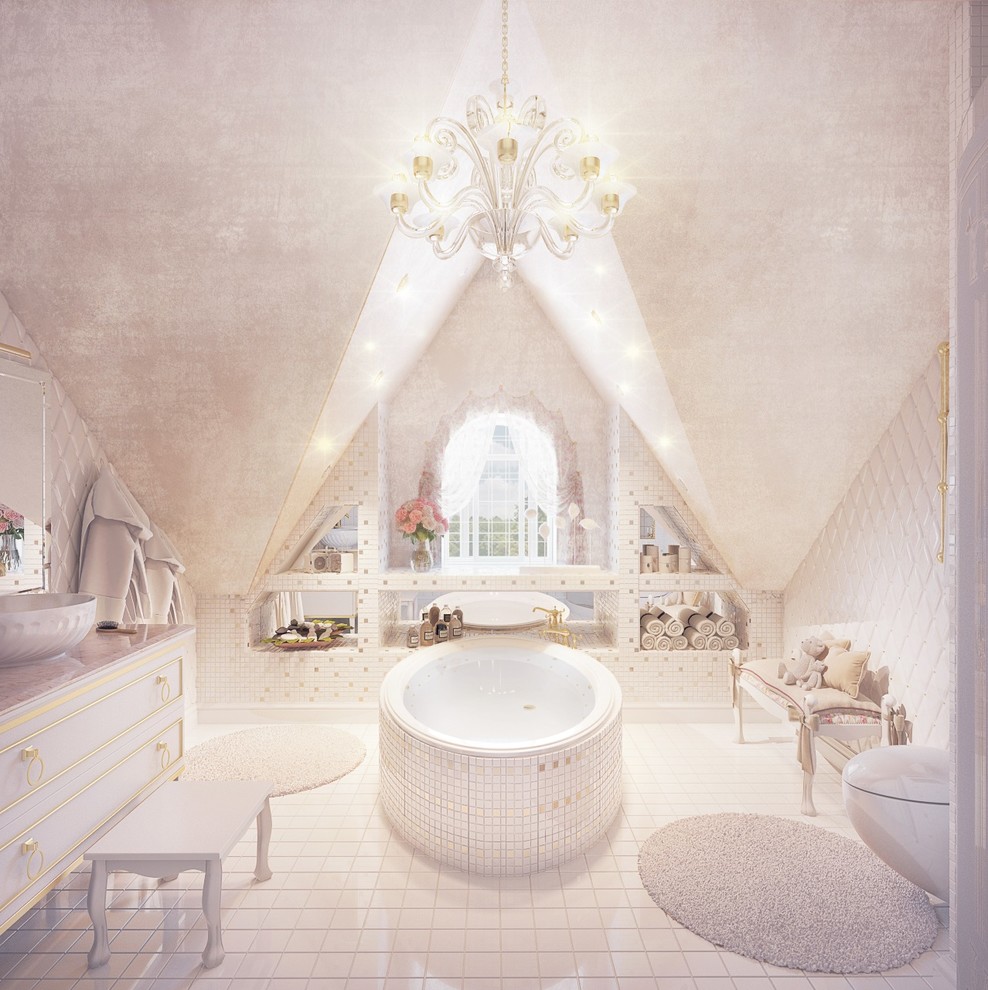 Детская ванная комната (Третий этаж, мансарда)