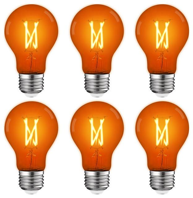 Luxrite A19 Edison LED Light Bulbs 4.5W E26 Indoor Outdoor, Set of 6