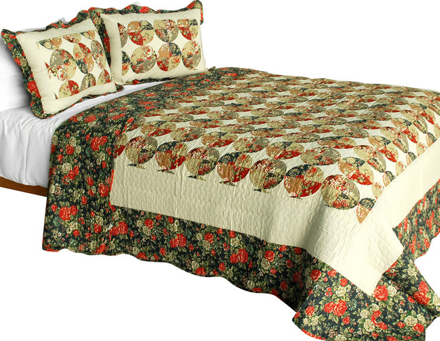 Bridge To Terabithia Cotton 3pc Floral Patchwork Quilt Set Full