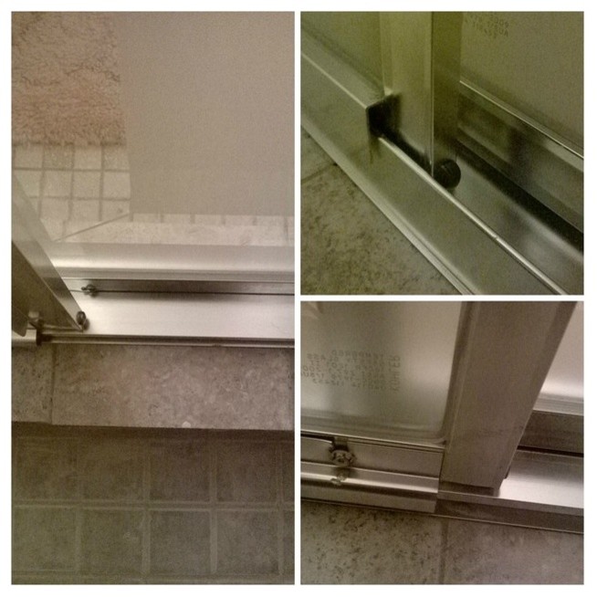 Water spilling out of bypass shower doors