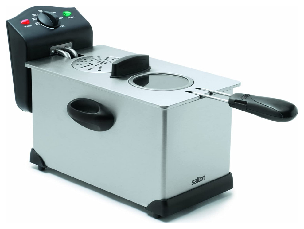 Salton DF1233 Deep Fryer, 3 Liter Oil Capacity, Adjustable Temperature