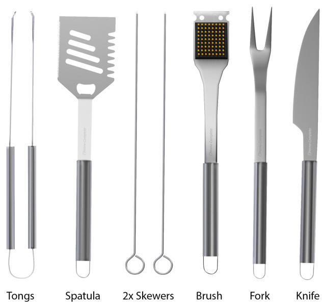 Sportula 3-Piece Stainless Steel BBQ Set – Ohio State Buckeyes – Laser-Cut Logo With Bottle Openers