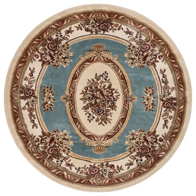 Well Woven Timeless Le Petit Palais Traditional Medallion Light Blue Area Rug Victorian Area