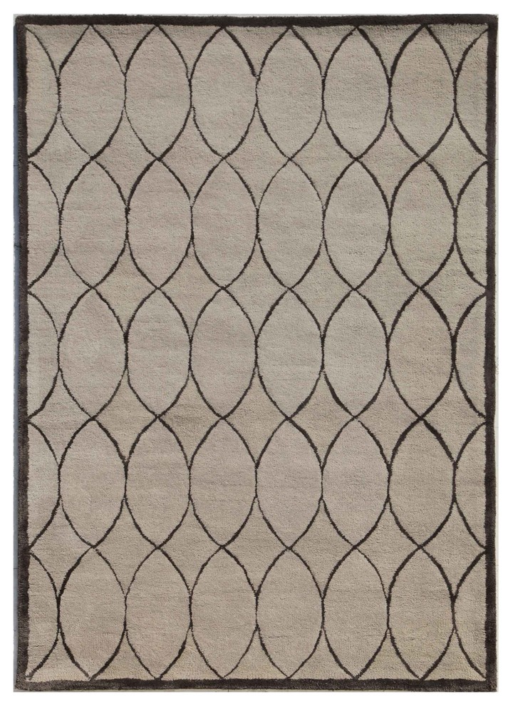 Hand Tufted Rectangle Wool & Art Silk Rug (8x10)