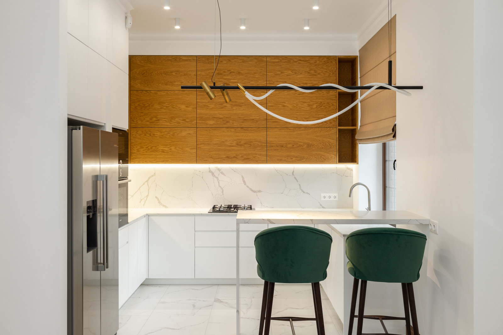 Шпонированная кухня в Зеленоградске