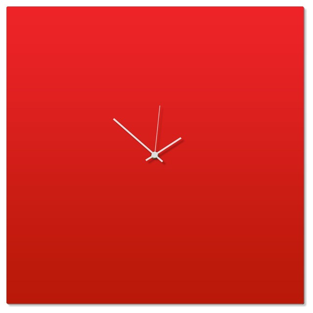 Contemporary Clock Redout White Square Made Red Contemporary Clock Redout White Square Large Artistic Red Kitchen